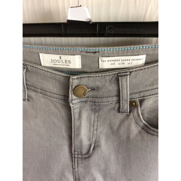 NWT, Joules, The Monroe Super Skinny Gray Jeans, Size 2, 5 Pocket, $84.95 - Picture 2 of 10